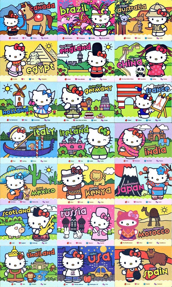 HELLO KITTY AROUND THE WORLD UPPDECK 2010 MASTER SET++ | eBay