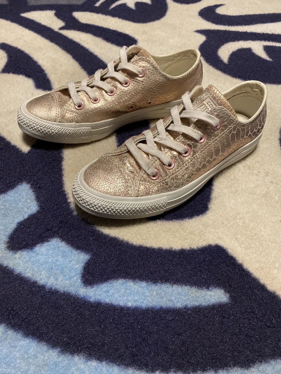 lluvia Berri Faringe Converse All Star Chuck Taylor Ox 542439C Rose Gold/White Women 6 Casual  Sneaker | eBay