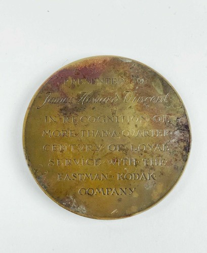 Antique George Eastman Kodak company bronze presentation medallion - Picture 2 of 2