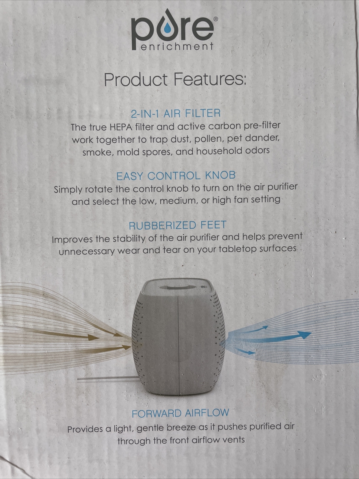 Pure Enrichment® PureZone™ Breeze Tabletop 2in1 Air Purifier True