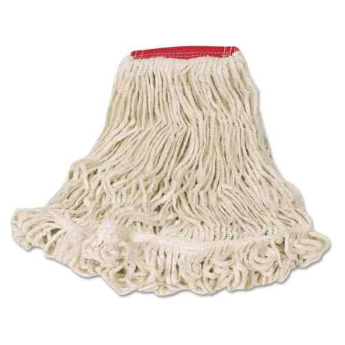 Cotton/Synthetic Super Stitch Looped-End Wet String Mop Mop Head, Large Size, Re