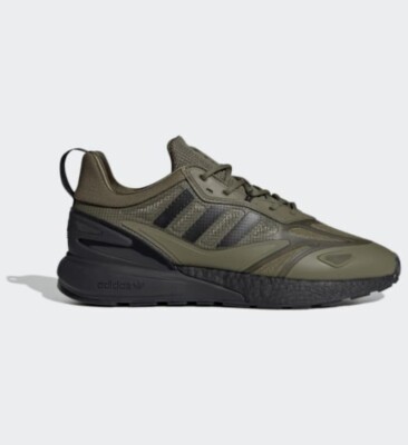 Adidas ZX 2K Boost 2.0 Men's Shoes Athletic Sneakers Olive Black Trainers New 9