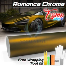 ESSMO PET Romance Chrome Bond Gold Auto Car Vehicle Vinyl Wrap Decal Sticker