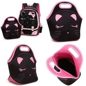 Efree Cute Cat Face Bow Diamond Bling Waterproof Pink School Backpack Girls Book Bag 