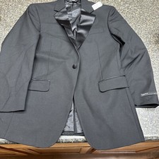JoS A Bank Black Notch Lapel Tux Wool Suit Jacket Mens 39 Regular Superfine Nwt