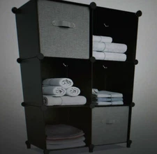 Homidec 6-Cube Storage Organizer For Closet Bedroom or Bathroom 38"x38"x12"