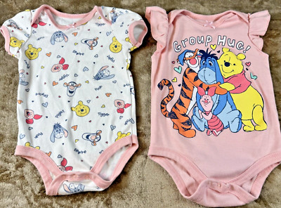Disney Pooh Bear Infants One Piece Outfits 100  Acre Woods Eeyore Tigger 12 Mos