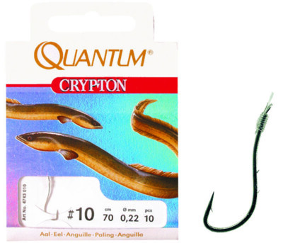 QUANTUM CRYPTON Aal Wurmhaken Vorfachhaken Aalhaken Haken gebunden