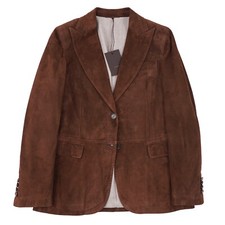 Giacca blazer donna Rifugio Napoli fatto a mano pelle di agnello scamosciata M (It 44) nuova con etichetta