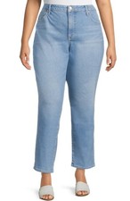 Terra  Sky Women's Plus Size Core Straight Leg Jeans Light Wash Size 18W Petite
