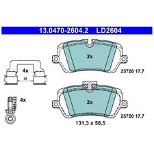 Satz Bremsbeläge Bremsklötze hinten für Land Rover Discovery L462 Range | 243