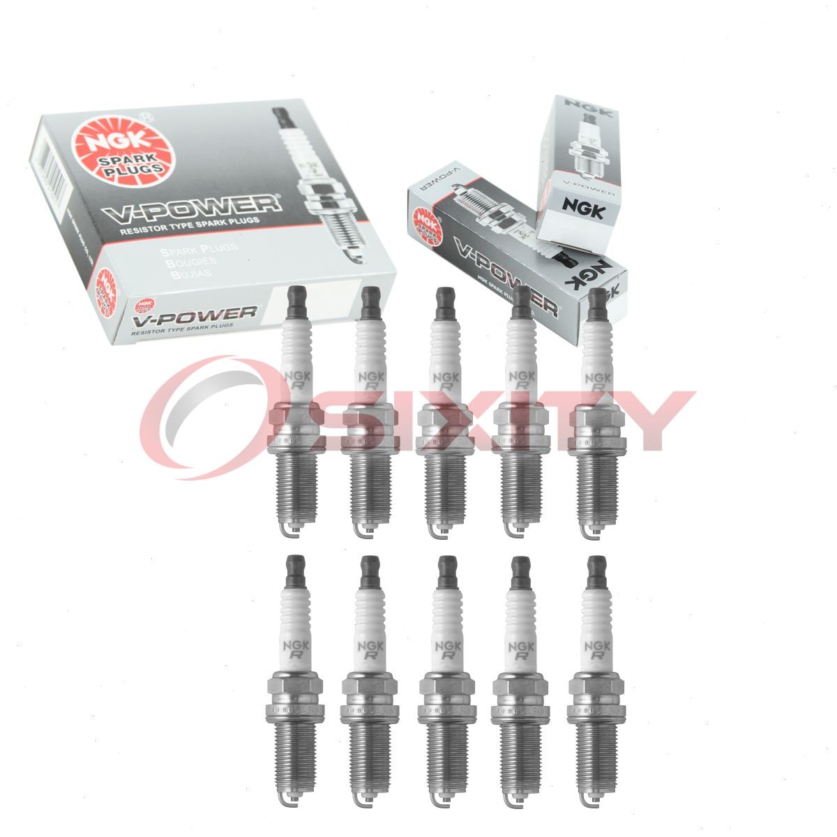 10 pc NGK 6376 LFR5A-11 V-Power Spark Plugs for REC10YC4 K5RTM K16HR-U11 og