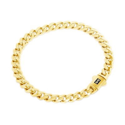 10k Gelbgold Royal Monaco Miami Cuban Link 5mm Kettenarmband Damen 6.5''