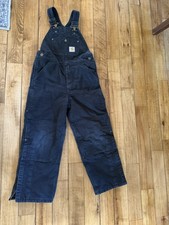 Carhartt Bib Overalls Boys Size7 Black Insulated