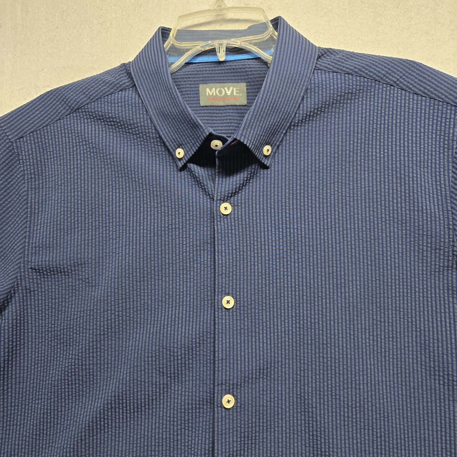 move performance apprel button up shirt blue size… - image 2
