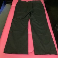 David Taylor Mens Dress Pants 34x29 Black Flat Front Slacks Made In USA