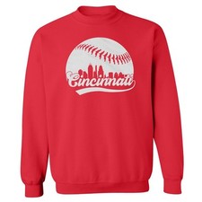 Vintage Cityscape Skyline - Retro Baseball Fans Unisex Crewneck Sweatshirt