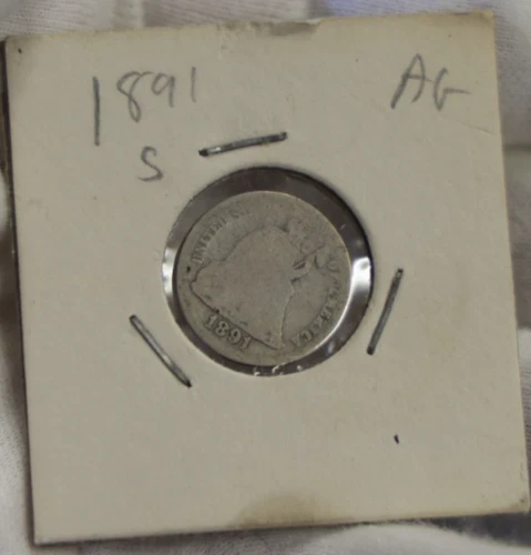 1891 S US Seated Liberty Dime AG