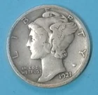 1921-D Mercury Dime Key Date Fine+ Condition but you grade it