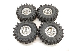 4x Scale 4x4 Mud Slingers 1.9 Tires On Aluminum 12mm Hex Beadlock Wheels Used
