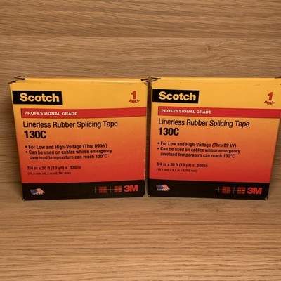 Scotch Linerless Rubber Splicing Tape-130C (Qty. 2) New-Unopened 3/4'' X 30 ft.