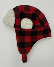 Carter s Kids Trapper Hat Buffalo Plaid Sherpa Lined Winter Ear Flap Hat Sz 4-7