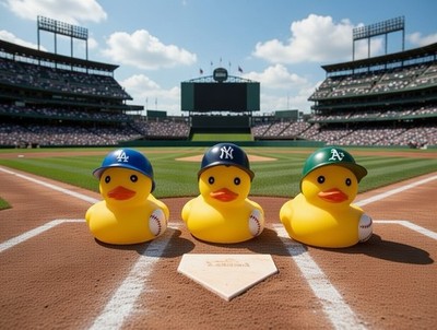 MLB Team Baseball Rubber Duck with Helmet & Ball  - Pick Your Favorite Team!