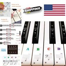 Modern Piano Keyboard Stickers for Kids and Beginners Multicolor Letter Print