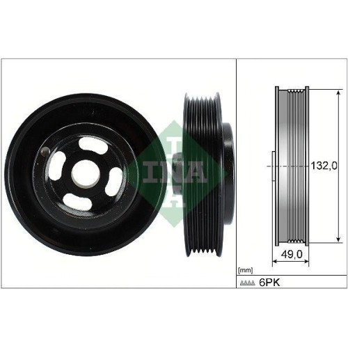Poulie vilebrequin Ina 544 0126 10 en acier renforcé haute performance pour Ford