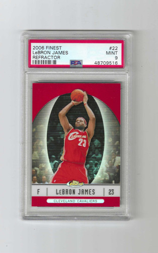 2006 FINEST LEBRON JAMES REFRACTOR PSA MINT 9 (516)