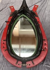 Antiker alter Pferde Kummet mit Spiegel Wandspiegel Pferdehalfter 