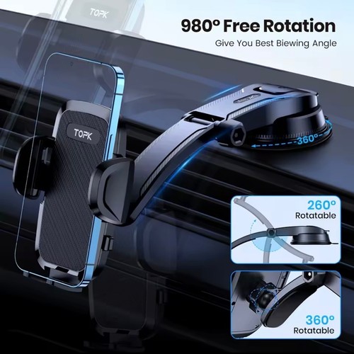 TOPK Support Téléphone pour Voiture Ventilation Universelle d'Air avec Crochet Clip Support Téléphone Voiture - Photo 20 sur 23