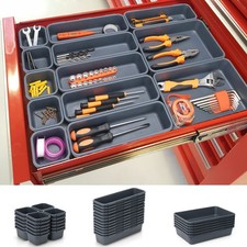 42 Pack Tool Box Organizer Tray Dividers Grey Interlocking For Tool Chest Drawer