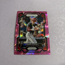 2024 Prizm Baseball Pink Cracked Ice #194 Robert Hassell Washington Nationals