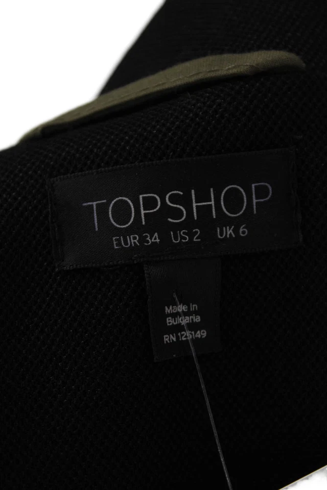 Topshop Abrigo Mujer Negro Cuello Manga Larga Talla 2 Foto 4 de 4