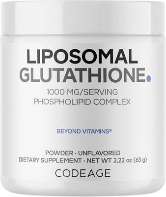 Codeage Liposomal Glutathione Powder - 1,000 mg Vegan Reduced L-Glutathione pe