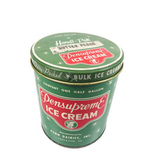 VTG Pensupreme Ice Cream cardboard container w/lid butter pecan-embossed (empty)