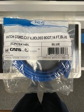 100 pcs. ICC ICPCSK14BL Ethernet Network Patch Cable CAT 6 Molded 14 ft Blue