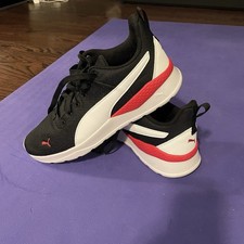 PUMA Anzarun Lite Lace Up  Mens Black Sneakers Casual Shoes Size 10 Red White