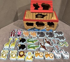 Melissa And Doug Noah s Noahs Wood Wooden Boat Ark Playset Shape Sorter Toy