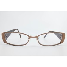 Ellen Tracy Janus Brown Eyeglasses Rectangular Frames 50-16-135 Burgundy Temples