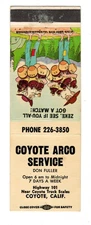 COYOTE ARCO matchbook matchcover - COYOTE, CALIFORNIA