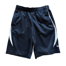 Youth Boys Nike Dri-Fit Black Small Swoosh Logo Athletic Shorts - Sz L 7