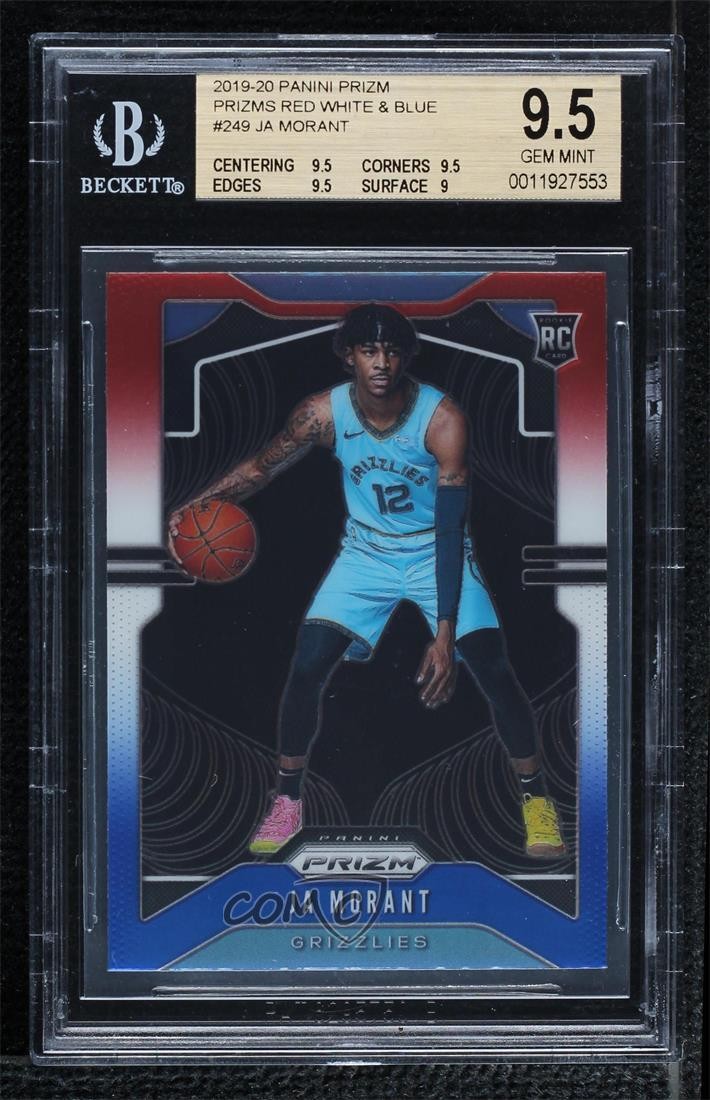 2019-20 Panini Prizm Rookie Red White & Blue Ja Morant #249 BGS 9.5 GEM MINT ru4