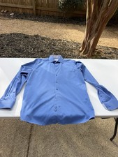 ETON Contemporary French Blue Cotton Long Sleeve Dress Shirt 41 - 16 NWOT