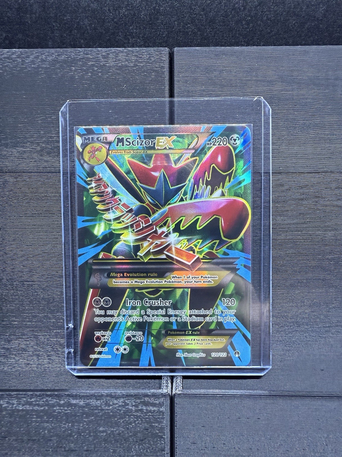 Pokémon Mega M Scizor EX 120/122 Textured Full Art Breakpoint 2016 Near Mint