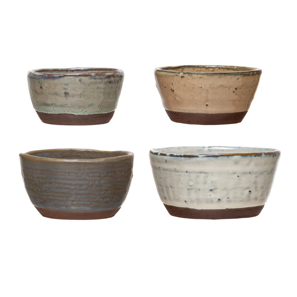 Stoneware Bowls with Reactive Glaze Finish, Set of 4 - Image 2 of 4