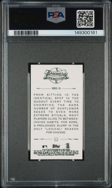 Clayton Kershaw 2018 TOPPS A & G MINI B.B. SUPERSTITIONS #MBS10 PSA 10 GM MT view 2