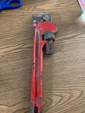 Vintage RIGID 10" inch Pipe Wrench The Ridge Tool Co Elyria Made In USA