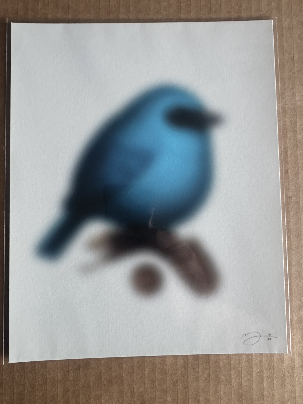 Mike Mitchell Verditer Flycatcher Blur Variant Fat Bird 16/30